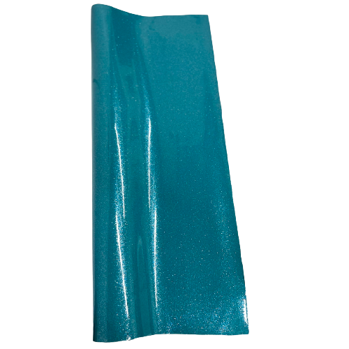 Dark Turquoise Blue Sparkle Glitter Vinyl Fabric