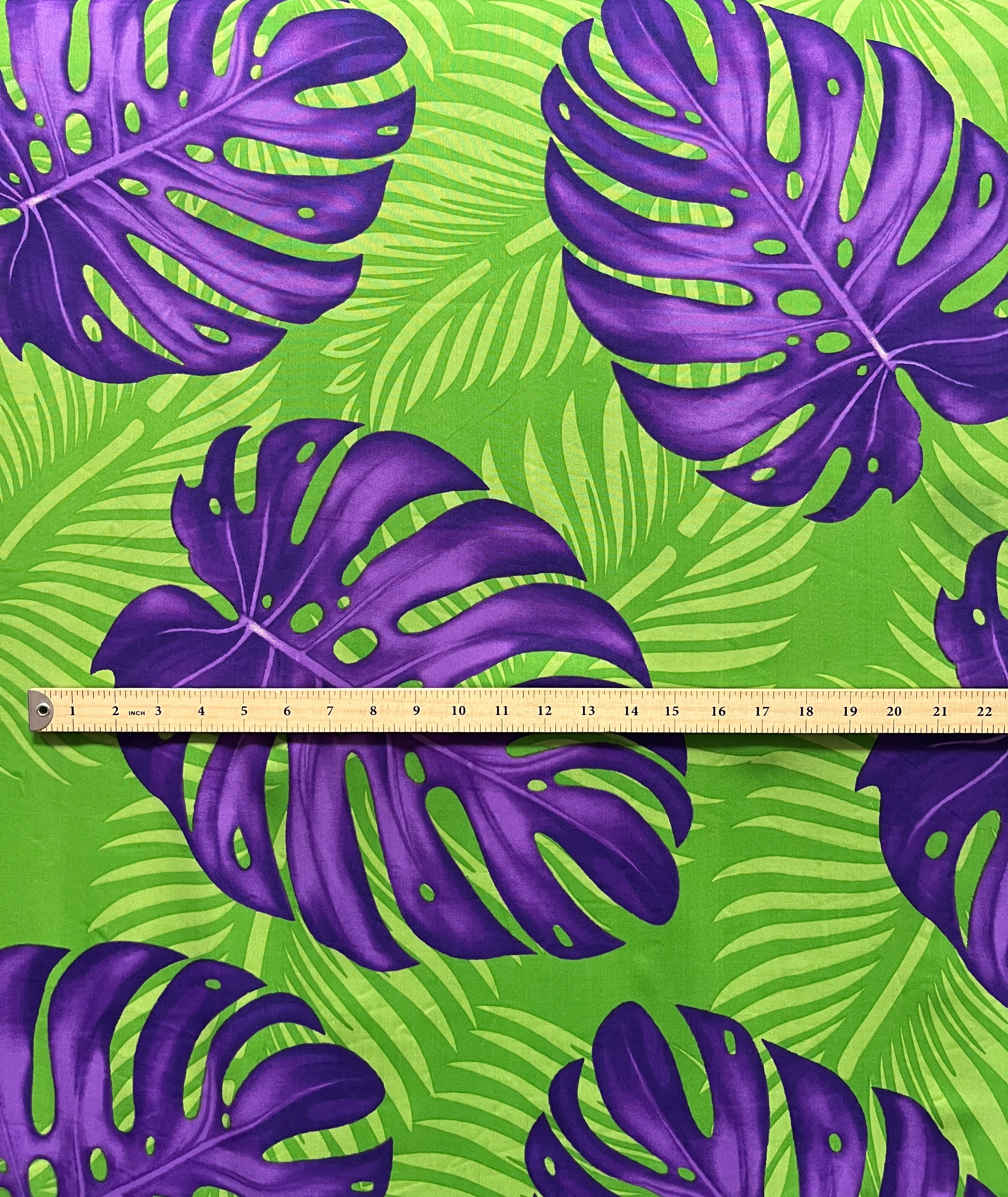 Monstera Dypsis Lutescens Leaves Peachskin Fabric | Islands Fabric
