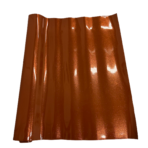 Rust Orange Sparkle Glitter Vinyl Fabric