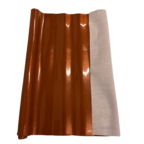 Rust Orange Sparkle Glitter Vinyl Fabric