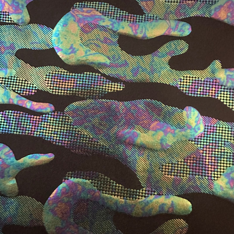 Stretch Polyester Spandex Army Fabric for Unique Designs | Spandex Palace Black Green  Illusion