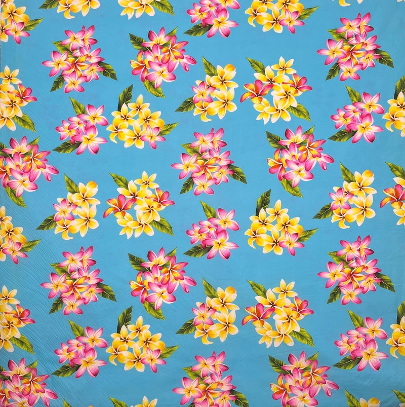 Plumeria Clusters Fabric | Poly Cotton | Spandex Palace