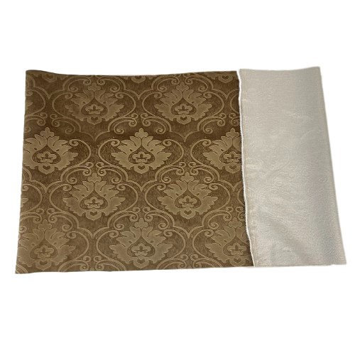 Beige Royalty Damask Embossed Velvet Upholstery Drapery Fabric