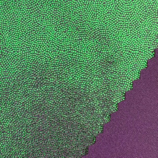 Two Tone Foggy Foil  4 Way Stretch Nylon Spandex Tricot Fabric | Spandex Palace Plum Green