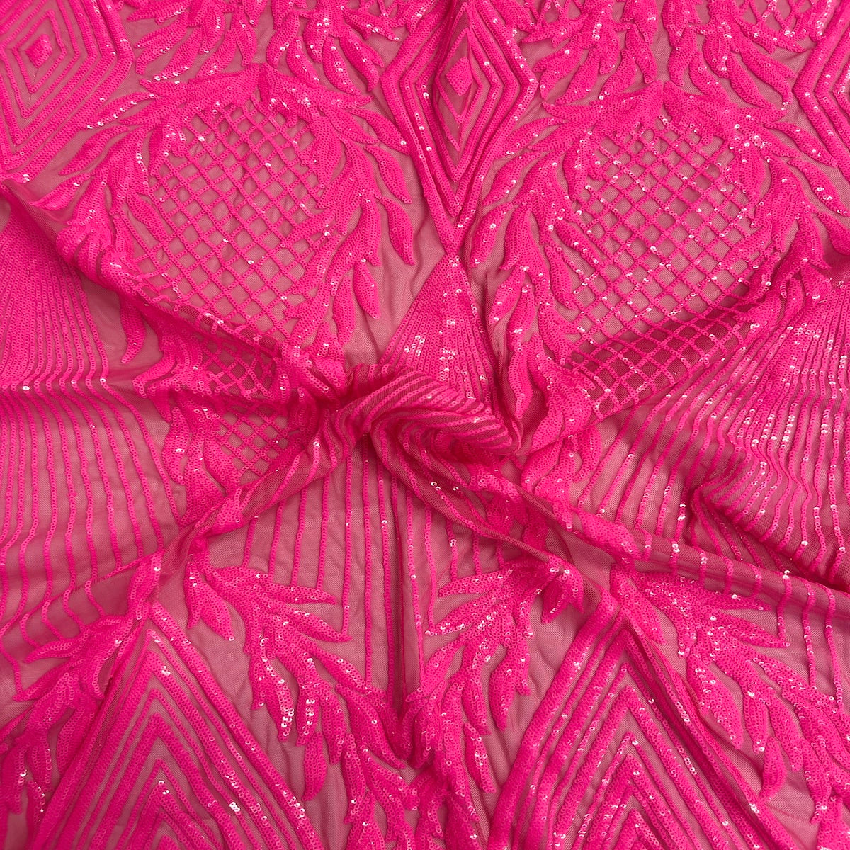 Alpica Geometric Stretch Sequins Fabric | Spandex Palace