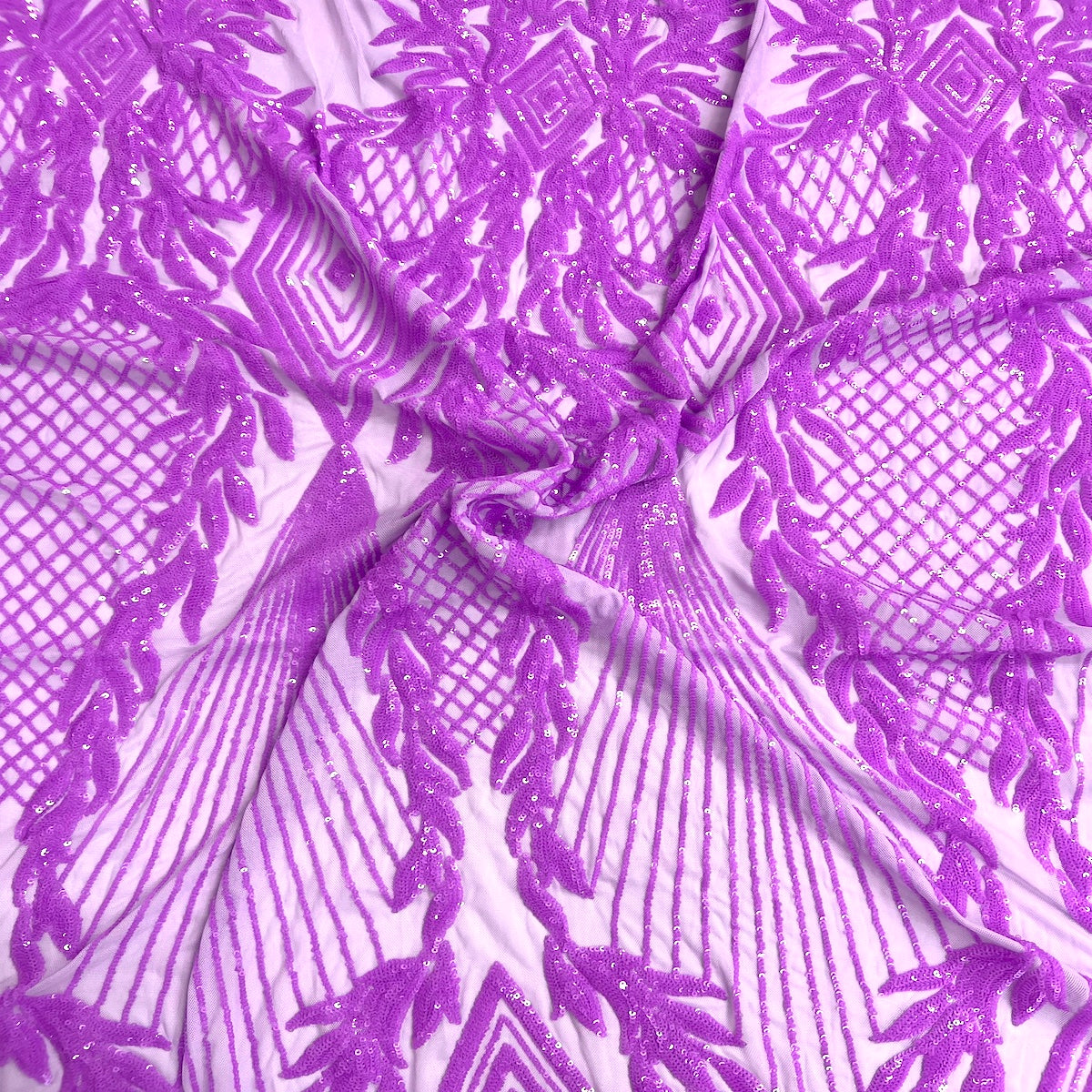 Alpica Geometric Stretch Sequins Fabric | Spandex Palace