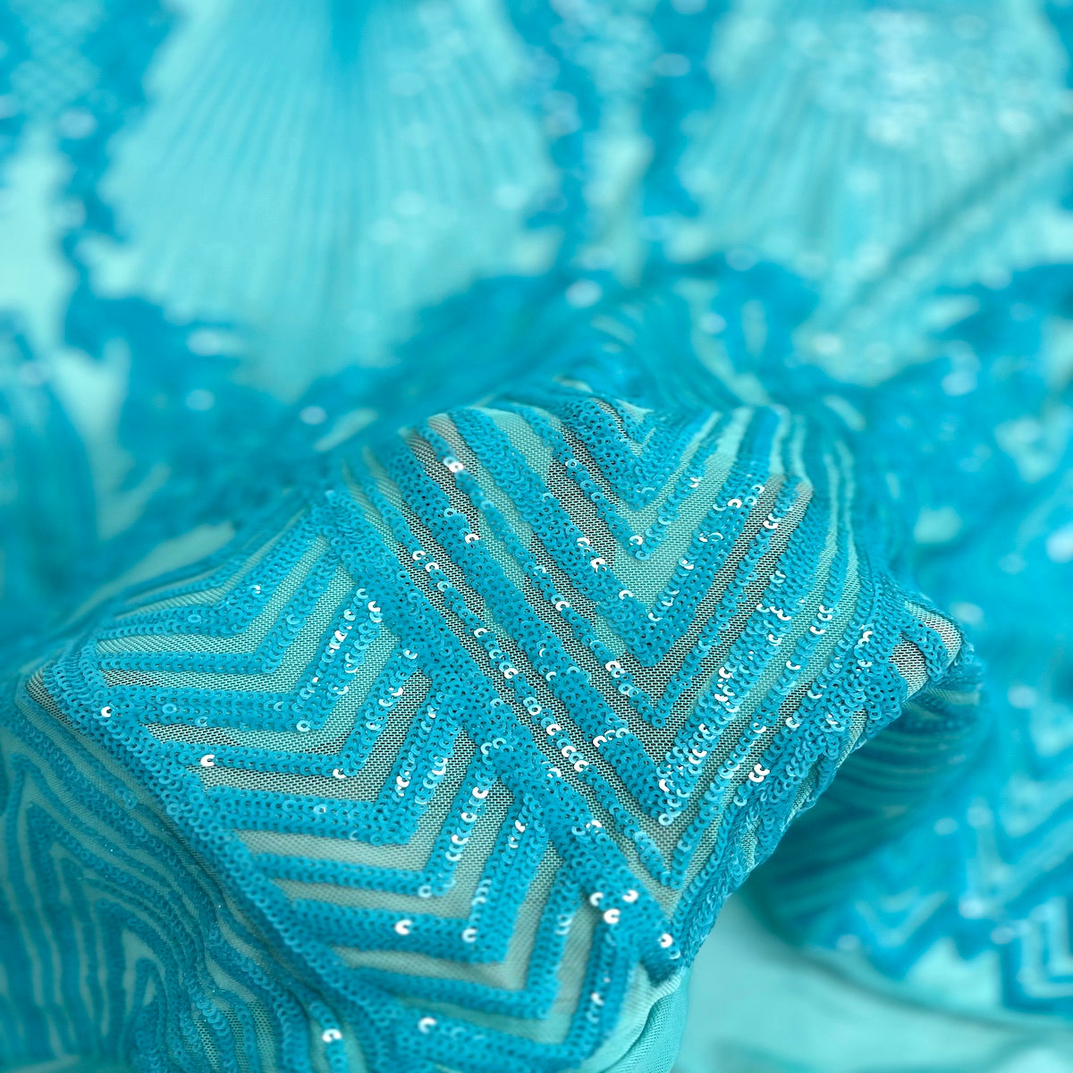 Alpica Geometric Stretch Sequins Fabric | Spandex Palace