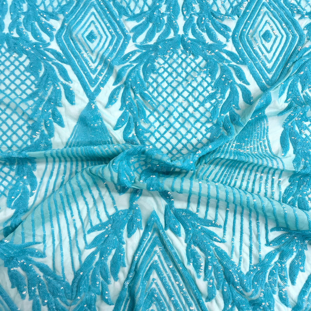 Alpica Geometric Stretch Sequins Fabric | Spandex Palace