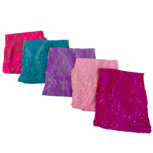 Alpica Geometric Stretch Sequins Fabric | Spandex Palace