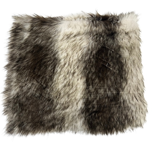 Black | White Striped Wolf Faux Fur Fabric