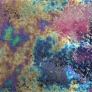 Foil Shattered Splash Print Stretch Polyester Fabric | Spandex Palace Navy