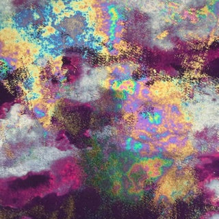 Foil Shattered Splash Print Stretch Polyester Fabric | Spandex Palace Purple