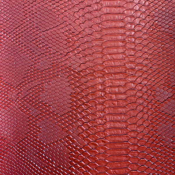 Red Faux Viper Sopythana Snake Skin Vinyl Fabric