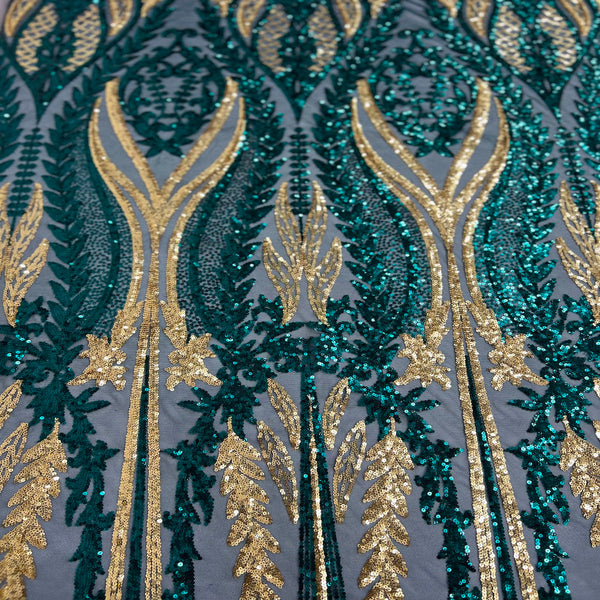 Alina Damask Stretch Sequins Fabric