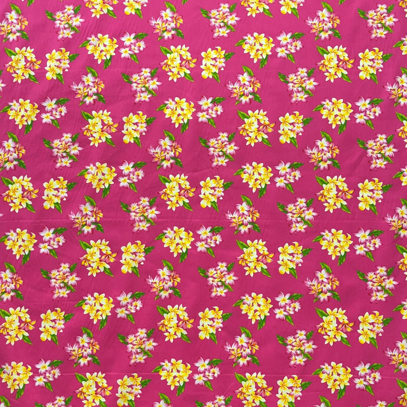 Plumeria Clusters Fabric | Poly Cotton | Spandex Palace