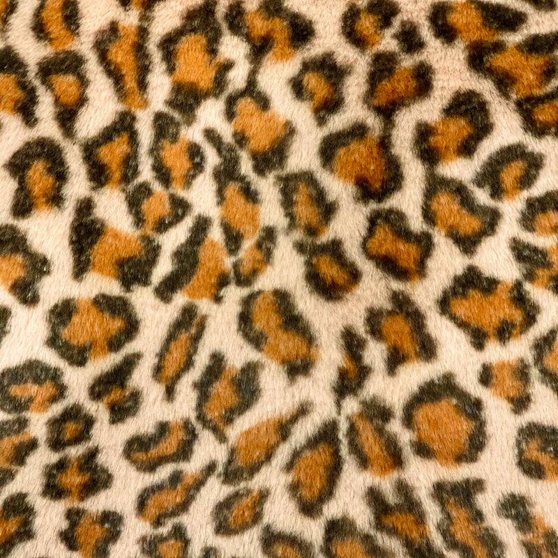 Gold Minky Leopard Faux Fur Fabric