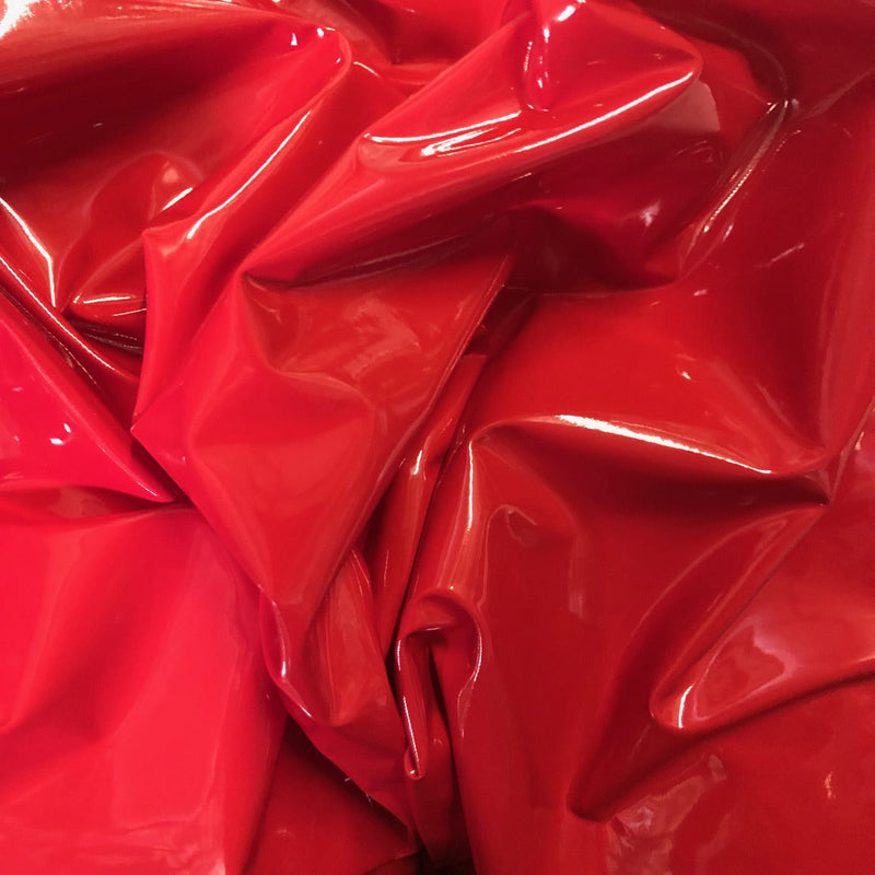 Red Liquid Shiny Vinyl Spandex Fabric