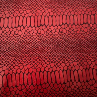 Fever Snake Foil Stretch Nylon Spandex Fabric | Spandex Palace Black Red