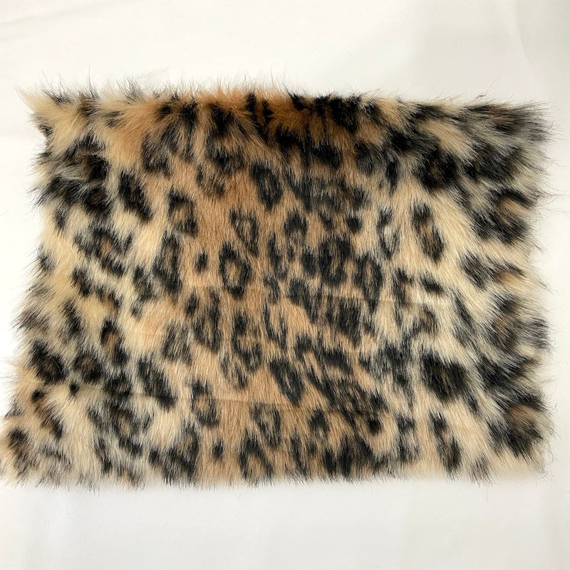 Mocha Brown Leopard Print Faux Fur Fabric