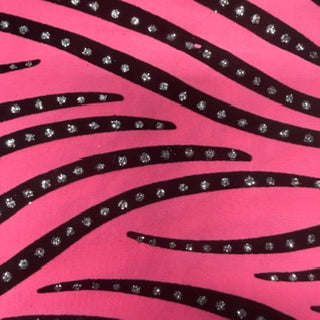 Zebra Flocked Elite Spandex 4-Way Stretch Fabric | Spandex Palace  Fuchsia with Black
