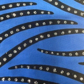 Zebra Flocked Elite Spandex 4-Way Stretch Fabric | Spandex Palace  Royal with Black