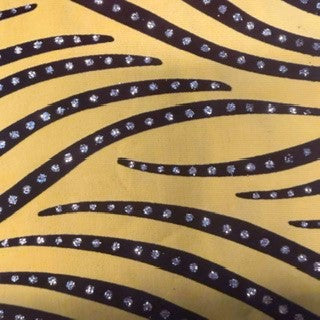 Zebra Flocked Elite Spandex 4-Way Stretch Fabric | Spandex Palace  Gold with Black