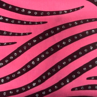 Zebra Flocked Elite Spandex 4-Way Stretch Fabric | Spandex Palace  Fuchsia with Black