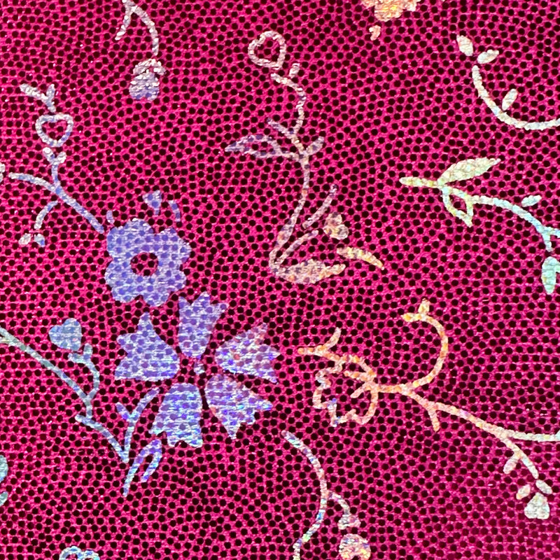 Flower Foggy Foil Nylon Spandex Tricot Hologram | Spandex Palace  Hot Pink Silver