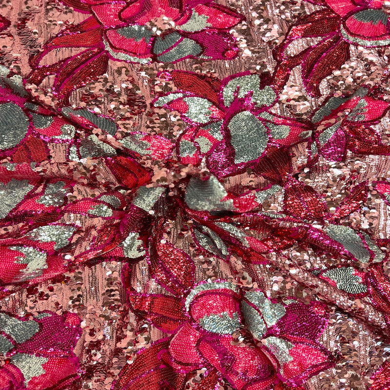 Giselle Multicolor Floral Stretch Sequins Fabric