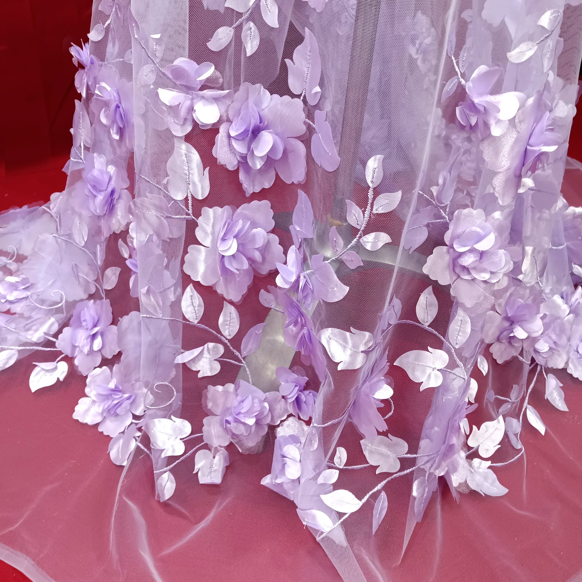 3D Floral Lace Fabric – Wedding, Dance & Quinceañera Dresses | Lace USA - GD-010
