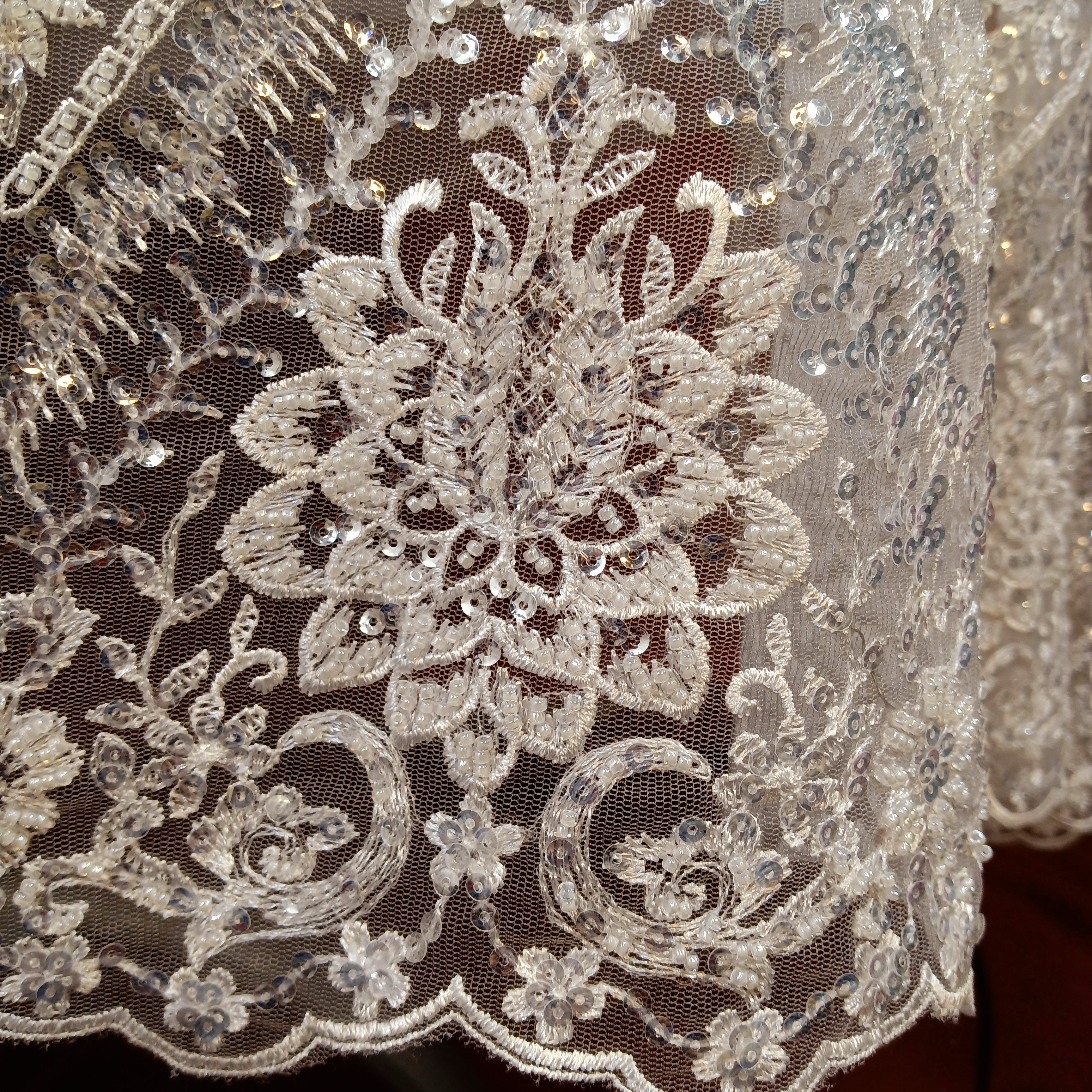 Beaded & Sequined Lace Fabric Embroidered on 100% Polyester Net Mesh | Lace USA - GD-66722