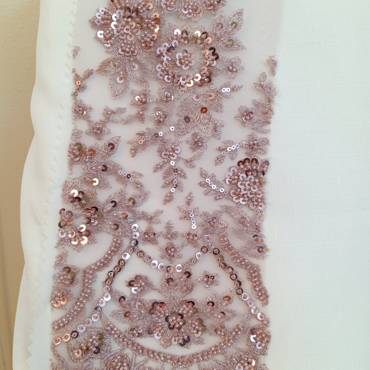 Beaded Lace Fabric Embroidered on 100% Polyester Net Mesh | Lace USA - GD-843