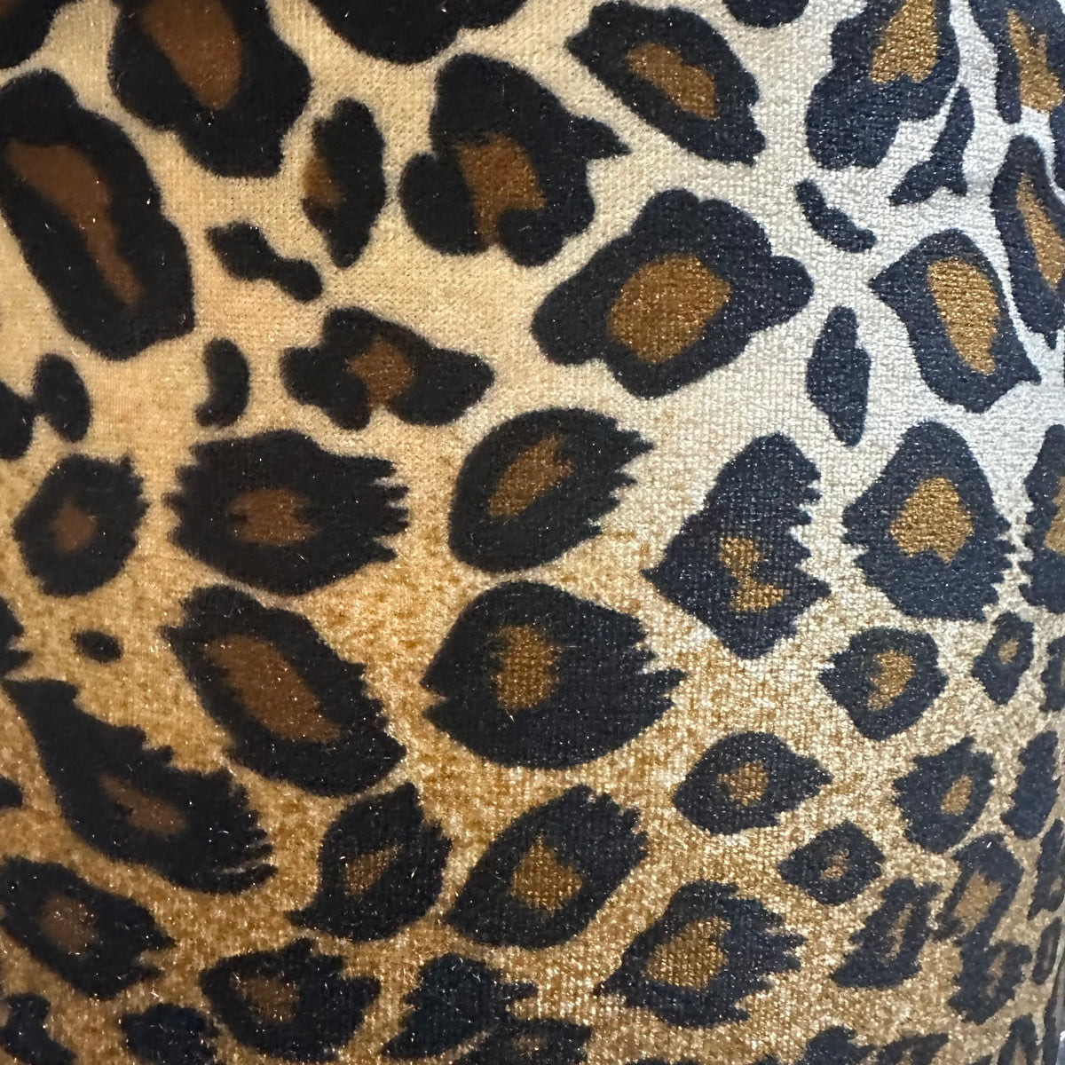 2 Way Stretch Polyester Leopard Pane Fabric | Spandex Palace Brown