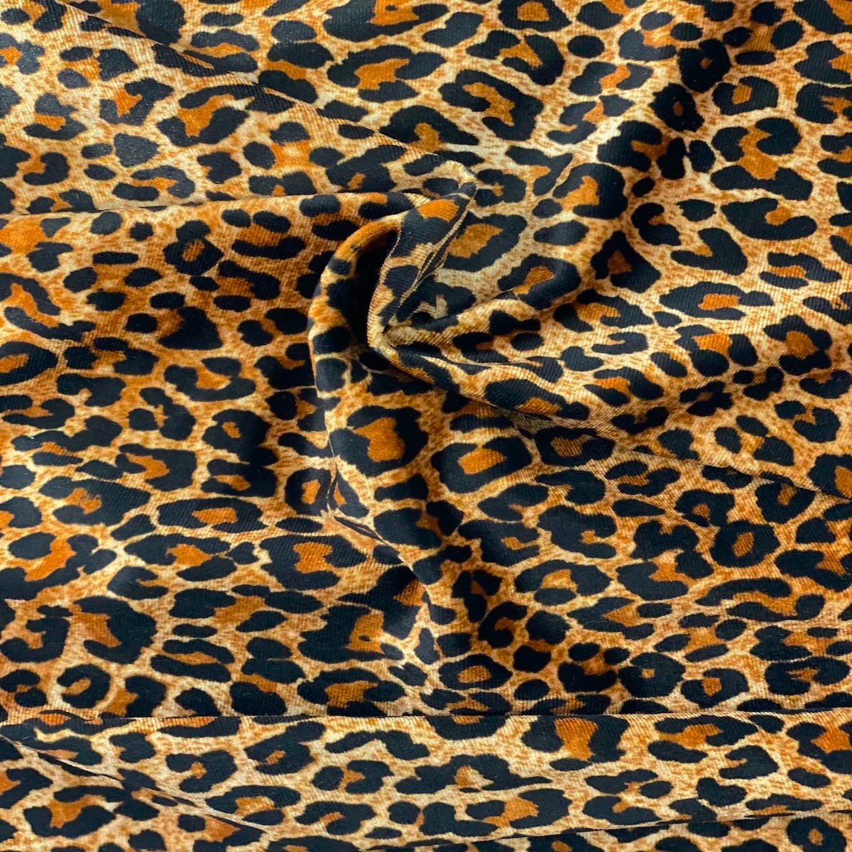 Leopard Print Stretch Velvet Fabric