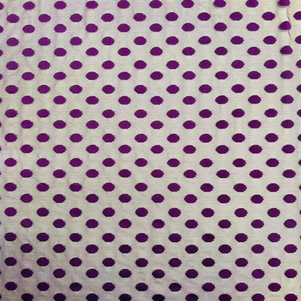 Plum Purple Flocked Polka Dot Mesh Fabric