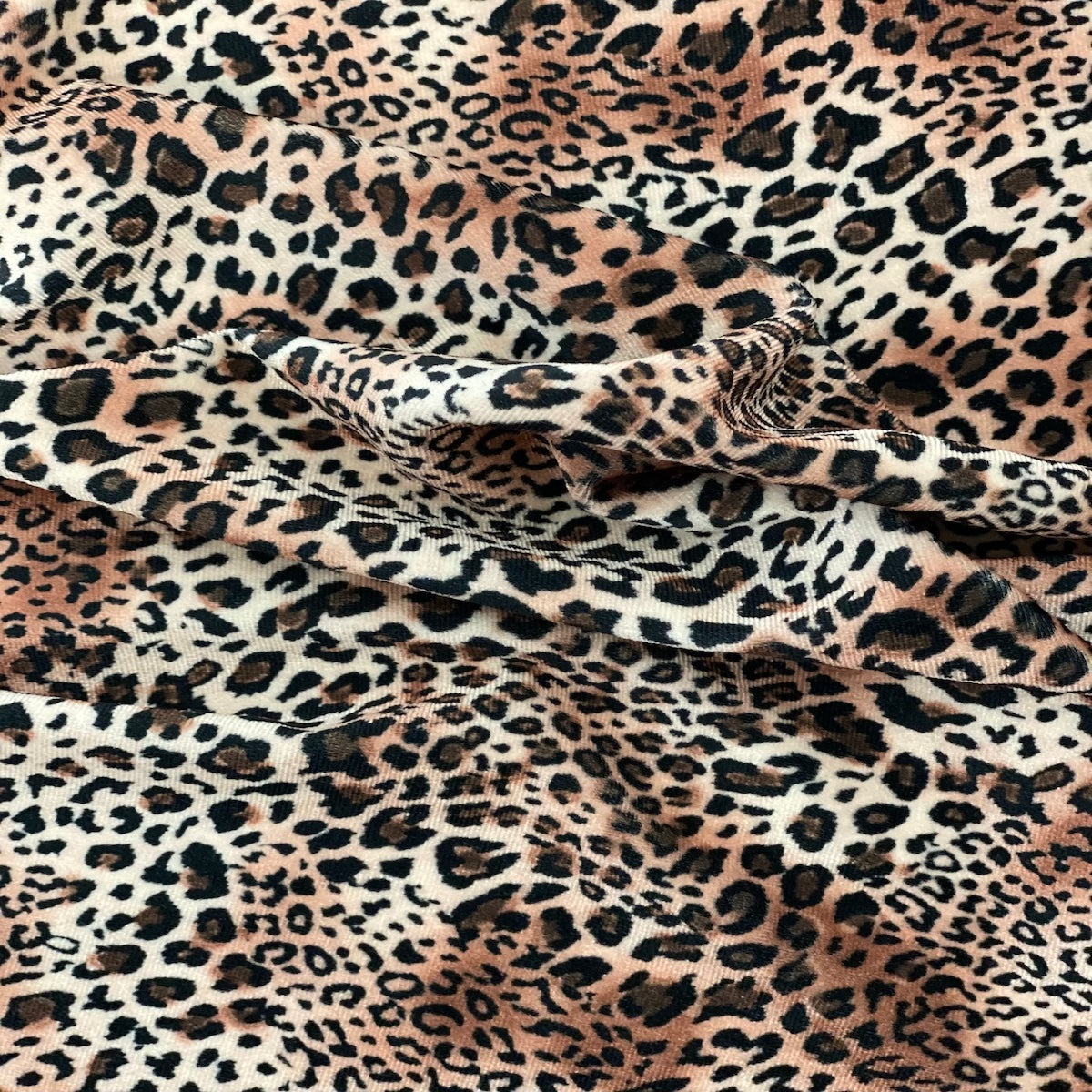 Leopard Print Stretch Velvet Fabric