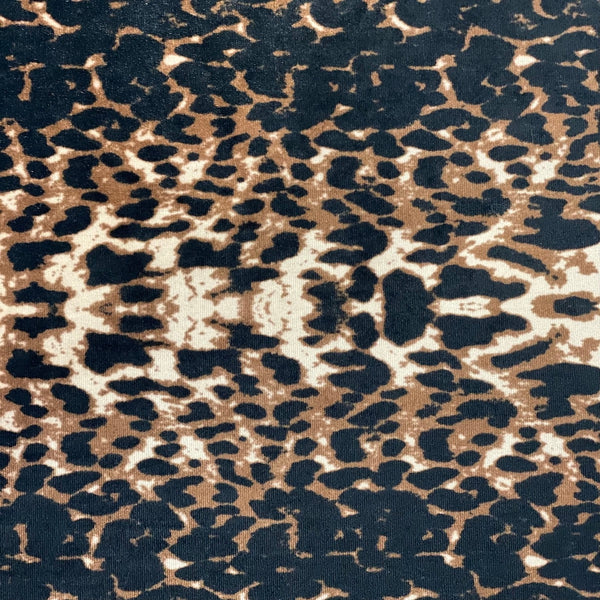 Safari Leopard Print Stretch Velvet Fabric