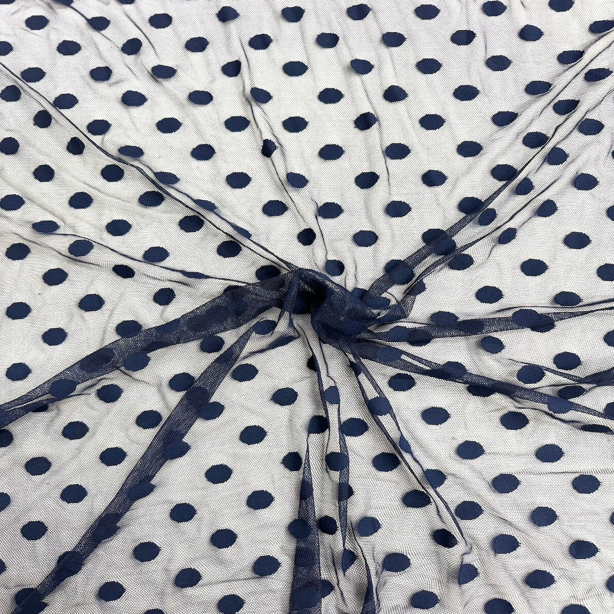 Flocked Polka Dot Mesh Fabric | Spandex Palace