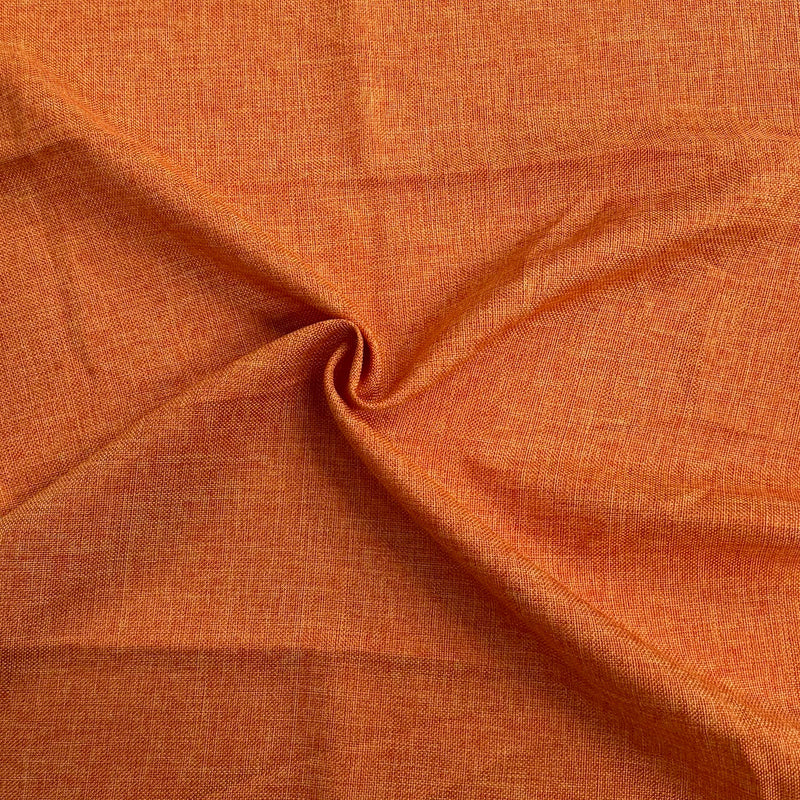 Orange Two Tone Vintage Linen Faux Burlap Fabric