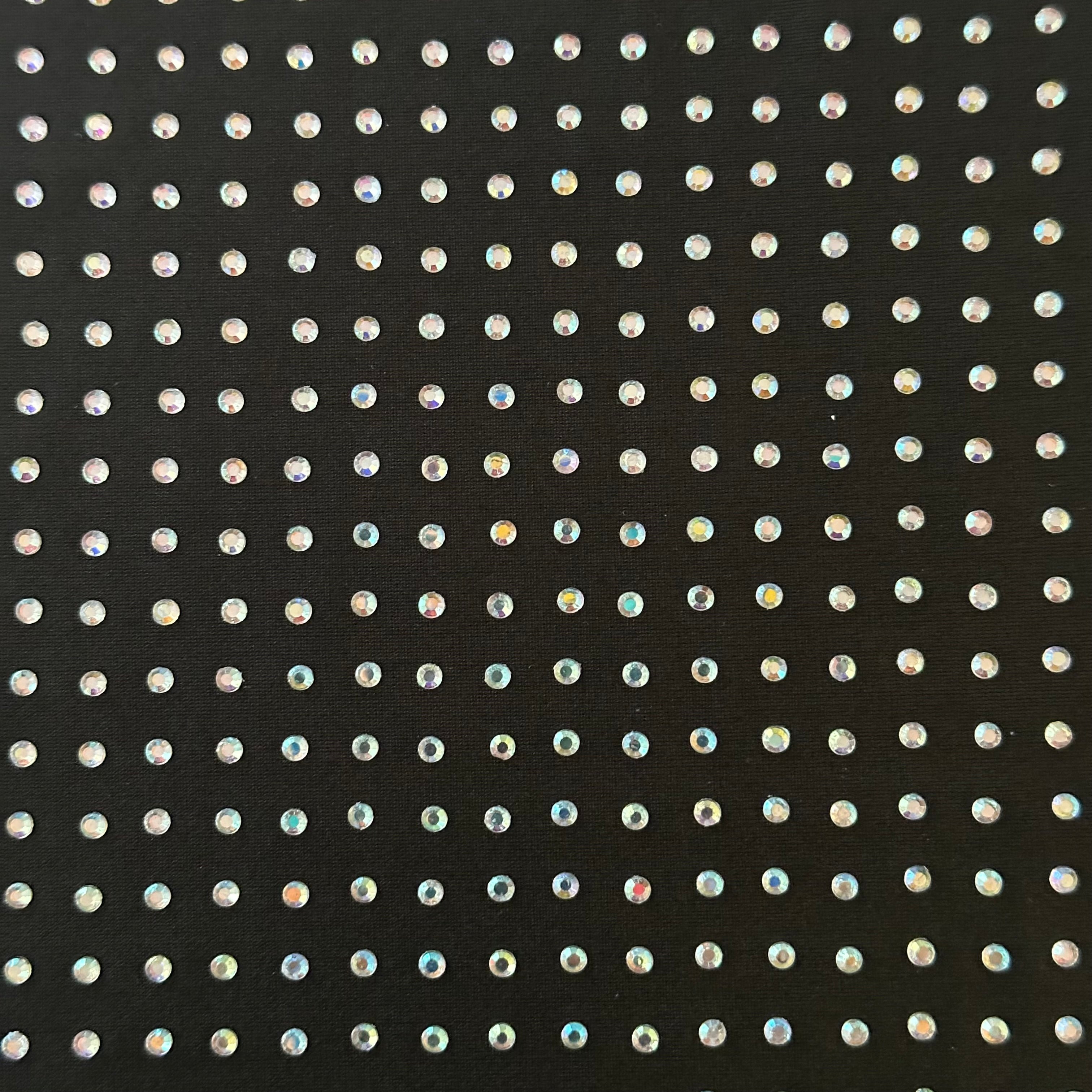 4 Way Stretch Polyester Spandex Rhinestones | Spandex Palace Black AB