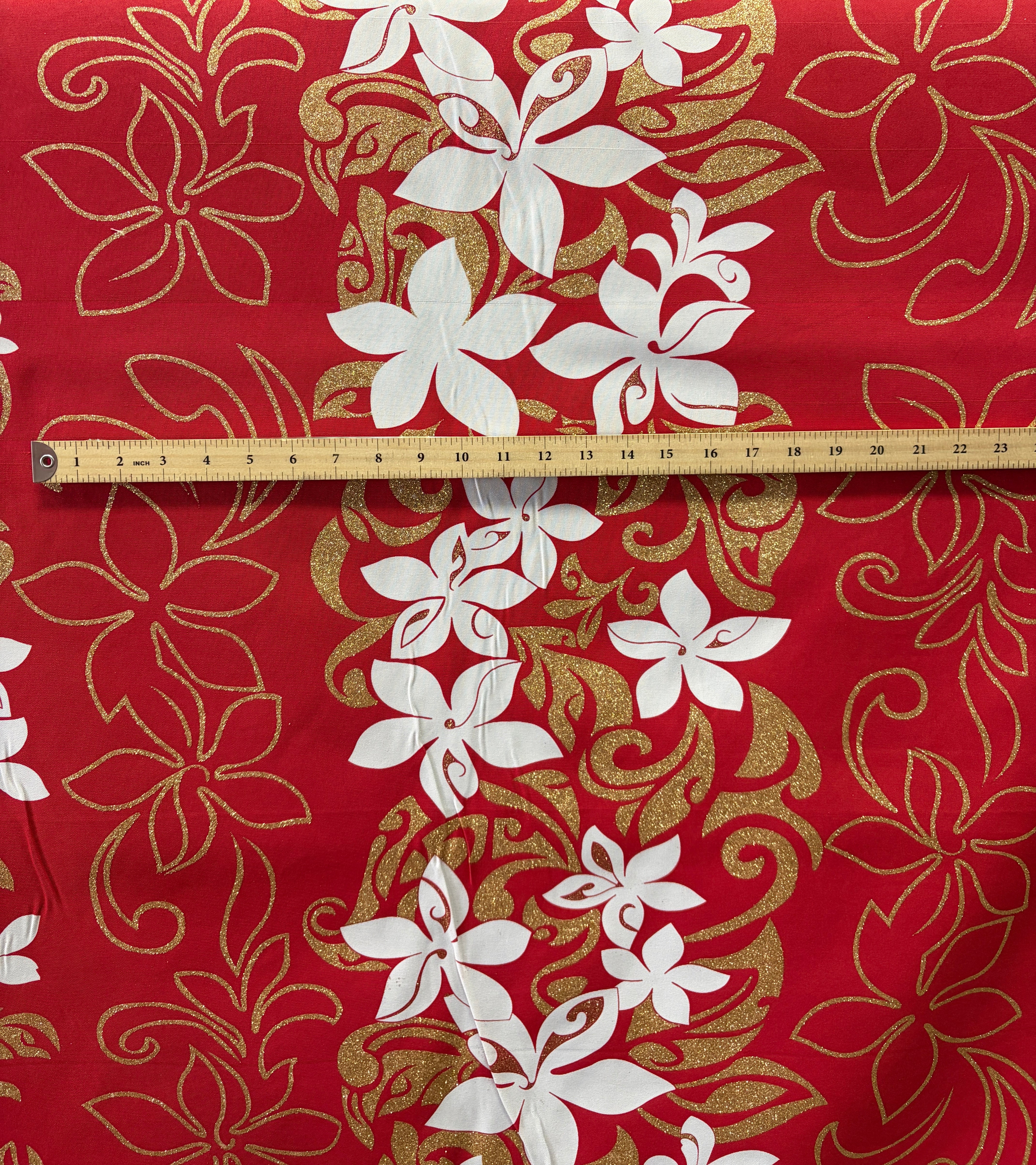 Tiare Garden Glitter Polyester Fabric | Islands Fabric