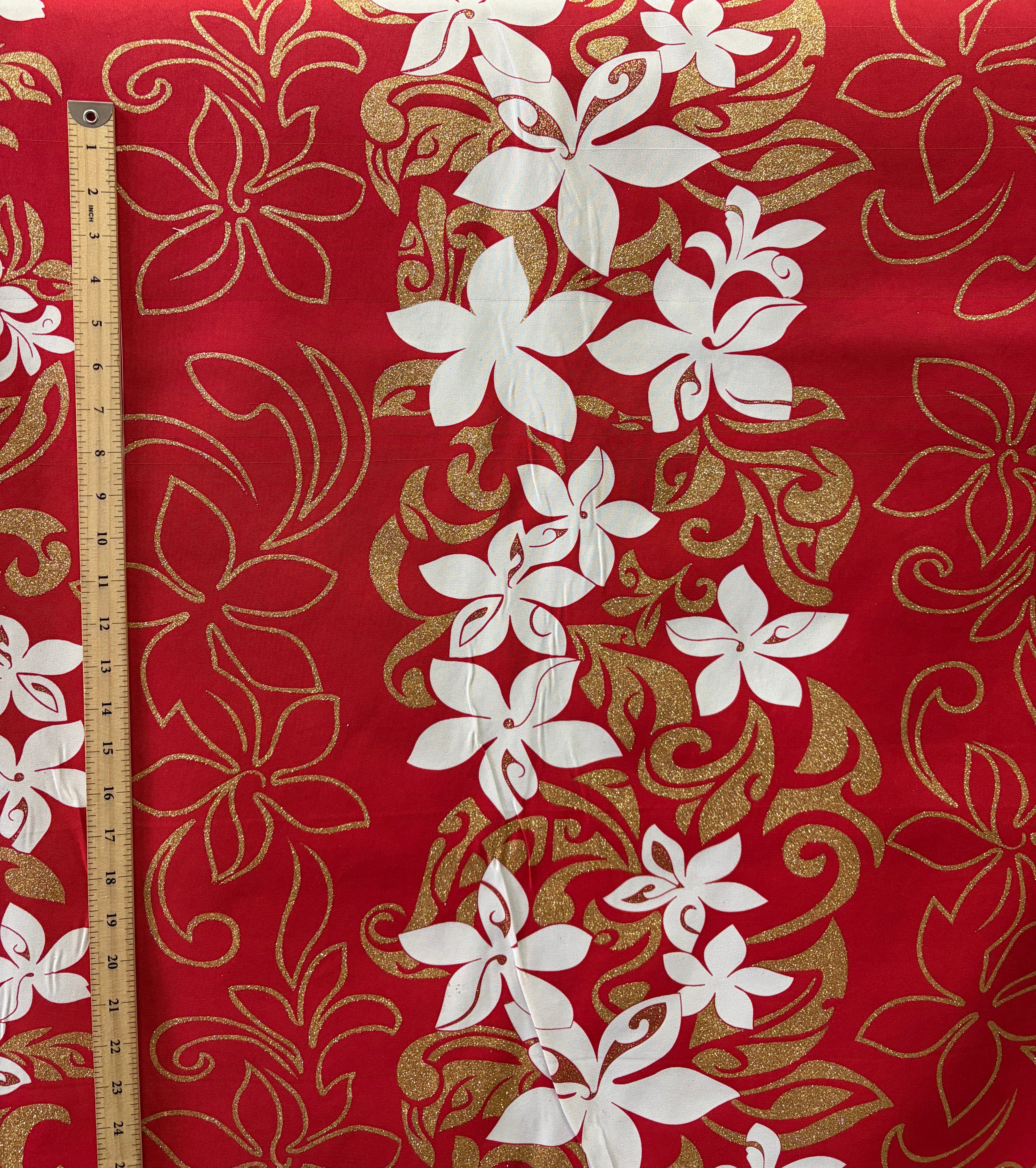Tiare Garden Glitter Polyester Fabric | Islands Fabric