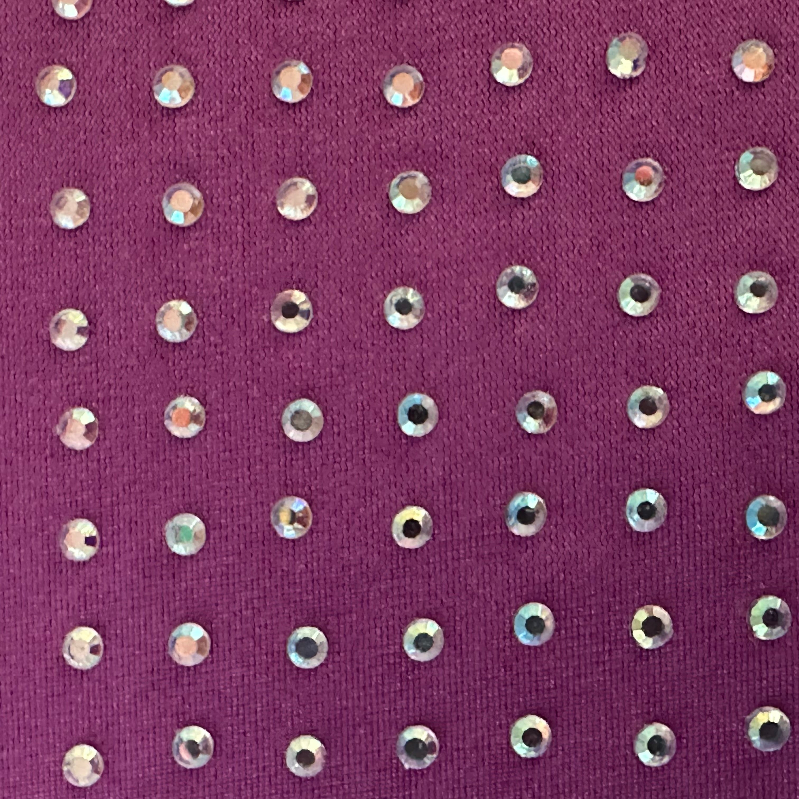 4 Way Stretch Polyester Spandex Rhinestones | Spandex Palace purple AB