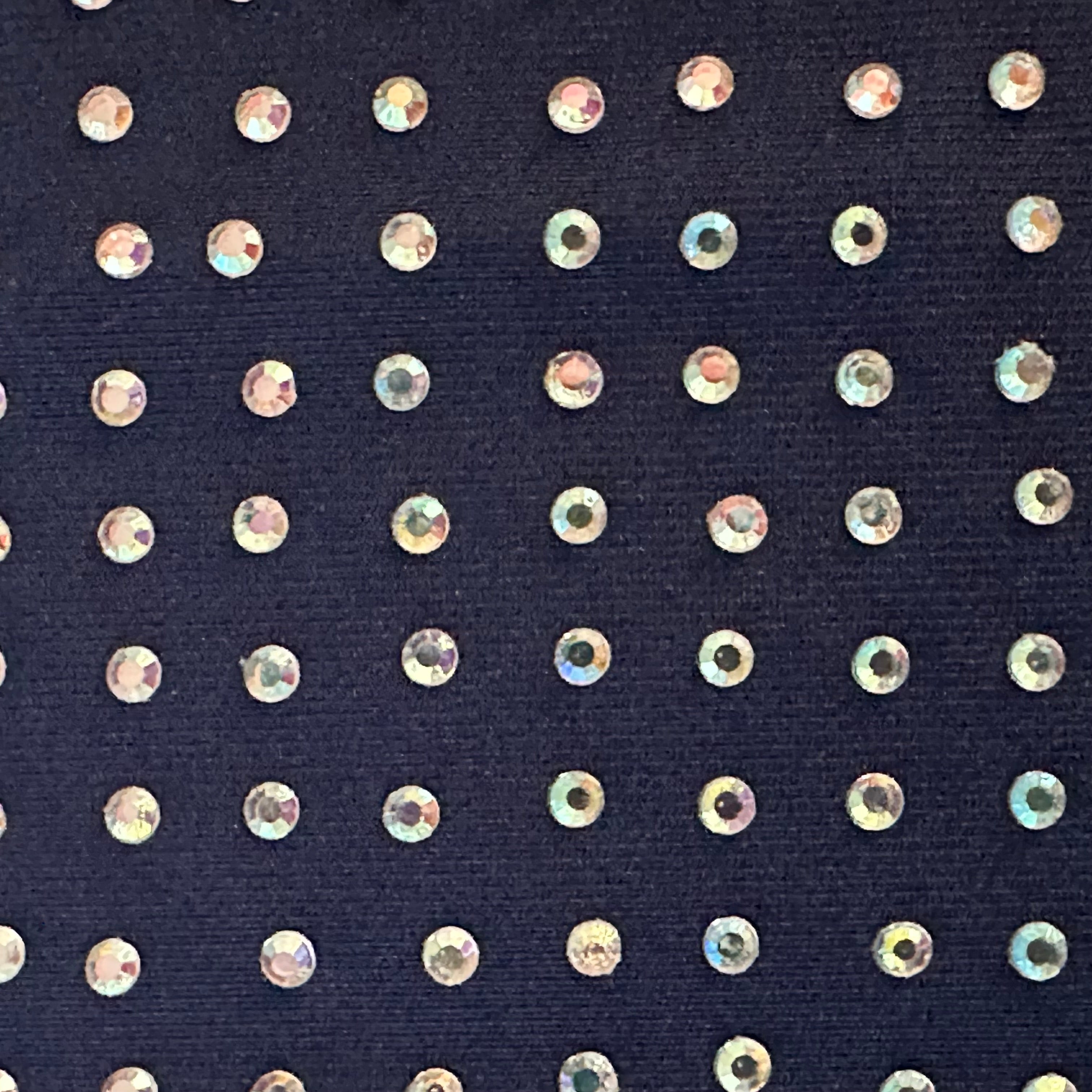 4 Way Stretch Polyester Spandex Rhinestones | Spandex Palace NavyAB