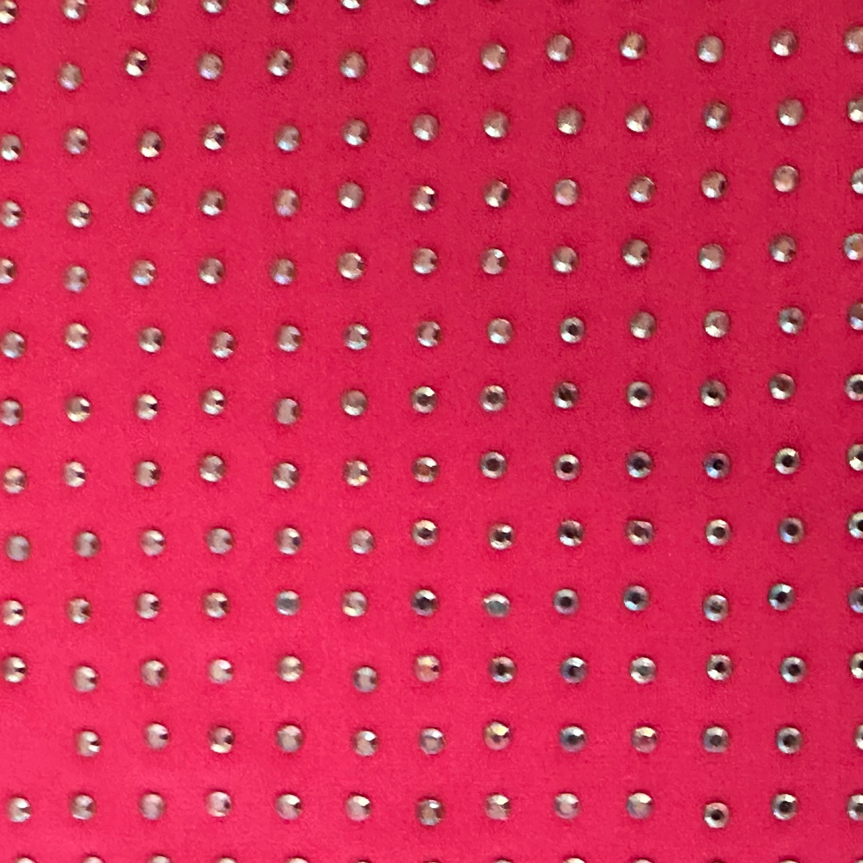4 Way Stretch Polyester Spandex Rhinestones | Spandex Palace Neon Pink AB