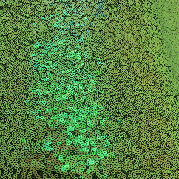 Neon Green Iridescent All Over Sequins Fabric