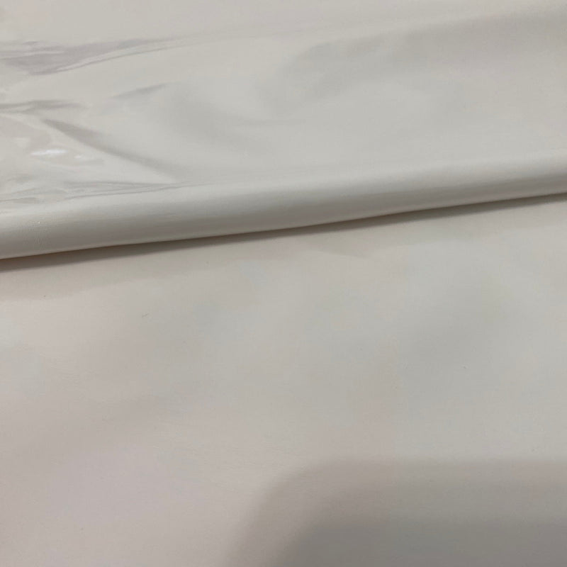 White Faux Patent Leather Apparel Vinyl Fabric