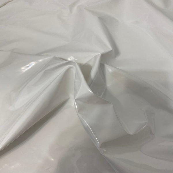 White Faux Patent Leather Apparel Vinyl Fabric