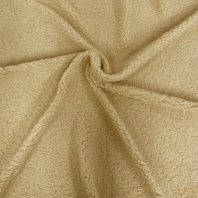 Tan Beige Sherpa Faux Fur Fabric