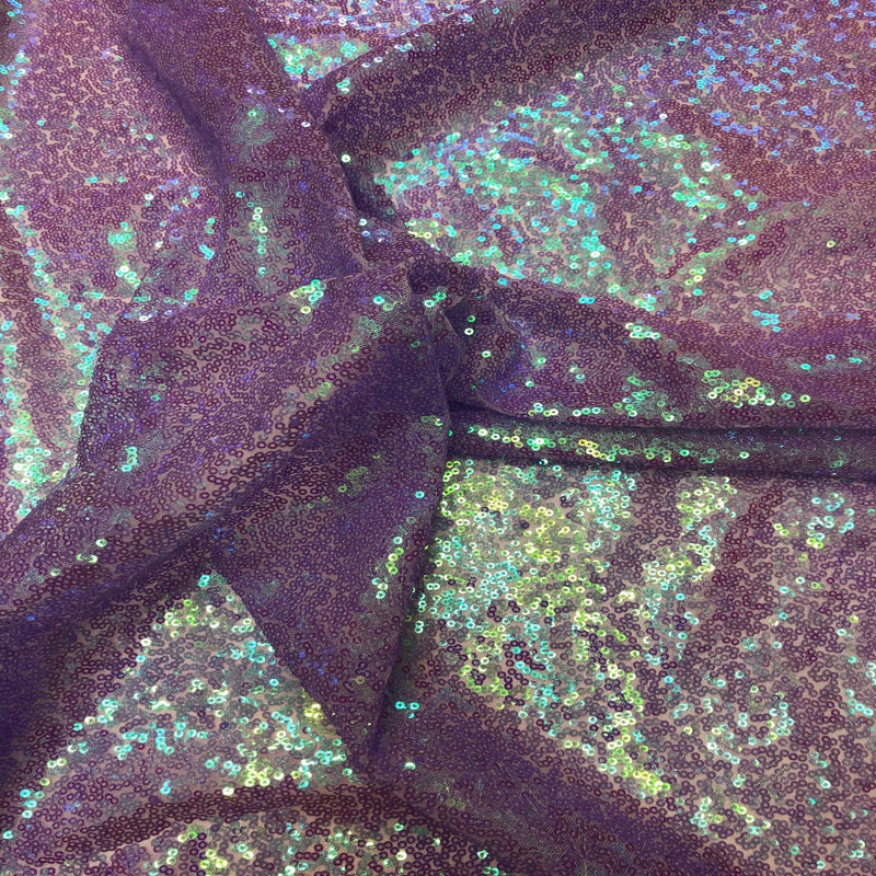 Lavender Iridescent All Over Sequins Fabric